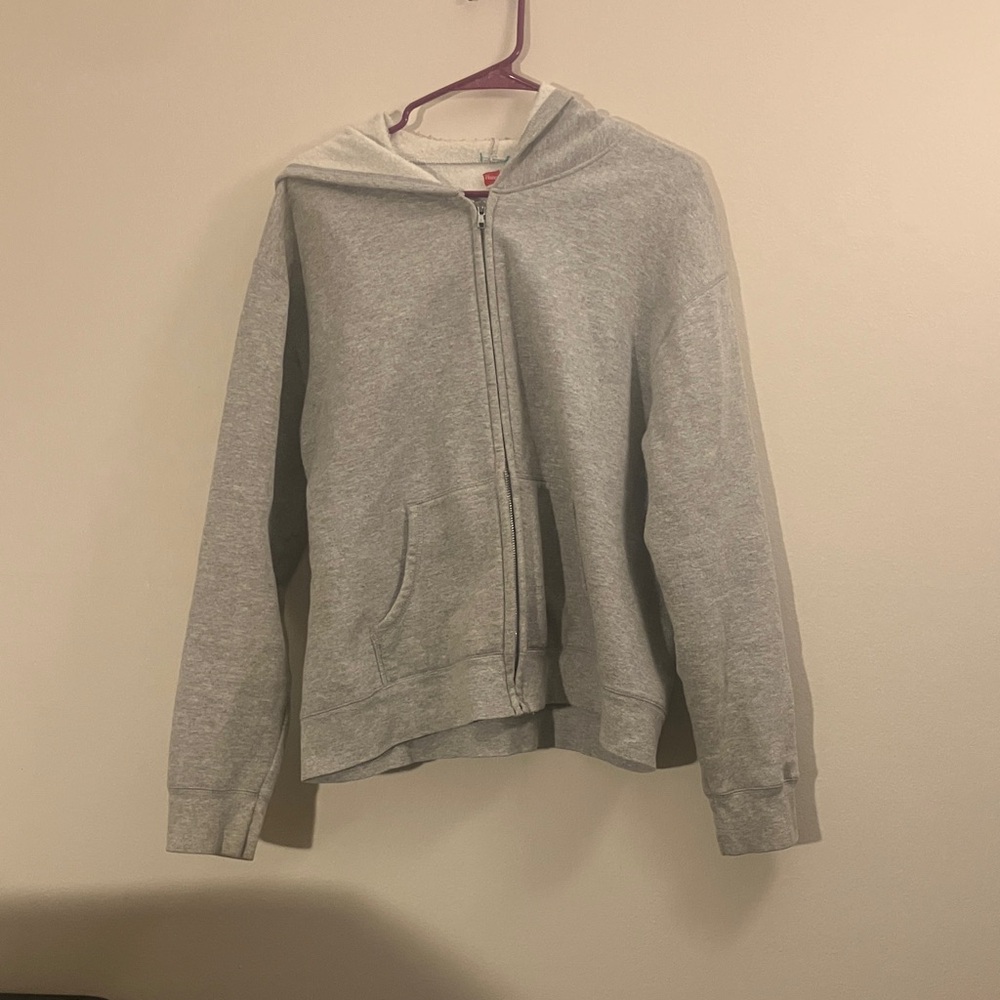 Hanes Gray Men's large hoodie Jacket